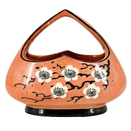 Vintage Czechoslovakian Hand Painted Porcelain Basket