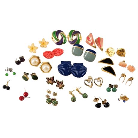 23 Pairs Vintage Stud Earrings
