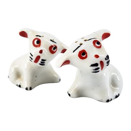 Vintage Hand Painted Dogs Salt & Pepper Shakers