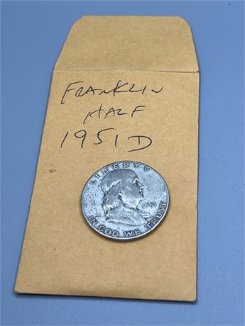 Franklin half dollar 1951 d.  5.10grams