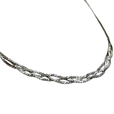 18” Sterling Silver 925 Braided Serpentine Chain Necklace