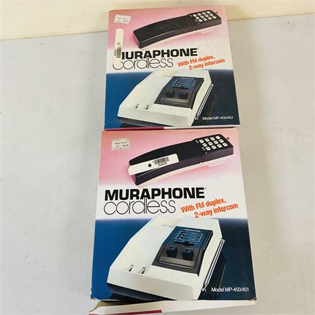 2 NOS Muraphone Cordless Telephones