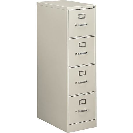 Set of 2 HON 4-Drawer Vertical File Cabinet, Light Gray