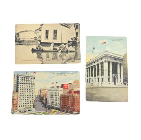 Lot of 3 Cleveland, OH Postcards