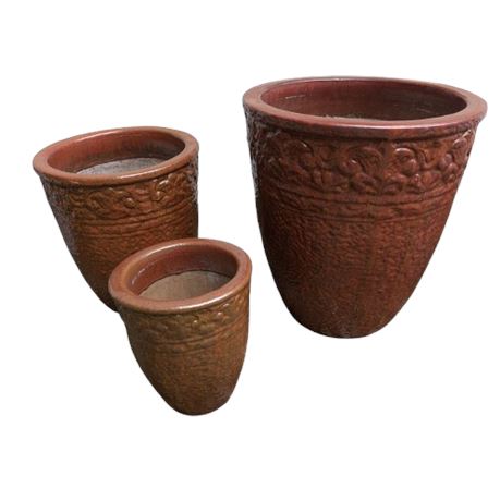 Three Large Concrete Planters