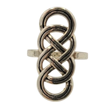 Brighton Silver Tone Braided Ring Size 6