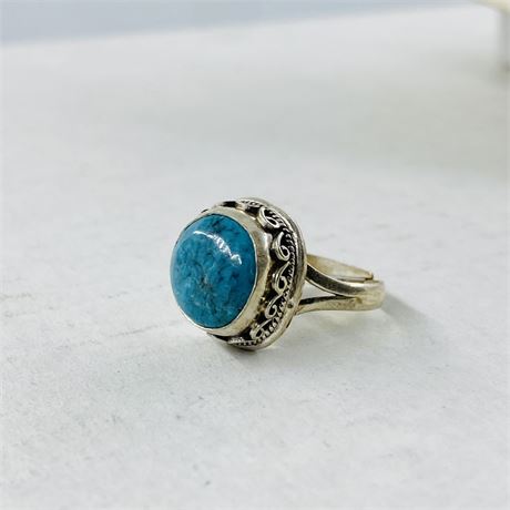 13.8g Sterling Turquoise Ring Size 9.5