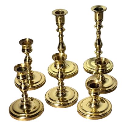 Baldwin Brass Candlestick Lot (7)