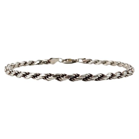 Vintage MILOR Sterling Silver Rope Chain Bracelet