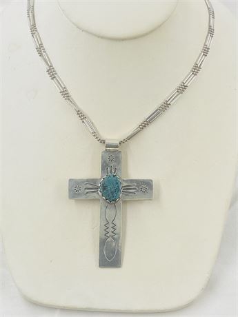 23g Navajo Sterling Cross Necklace