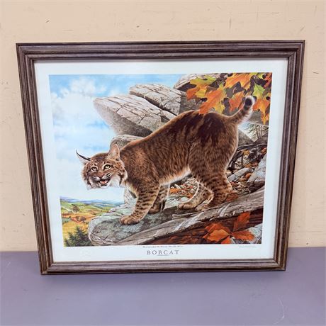 Signed Numbered Ohio University Bobcat Lithograph