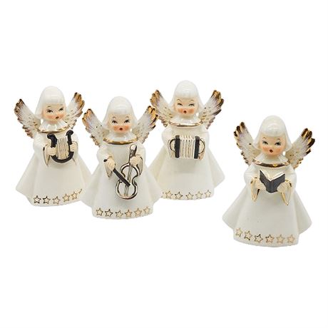 Vintage Ceramic Choir Girl Angel Figurines, Set of 4