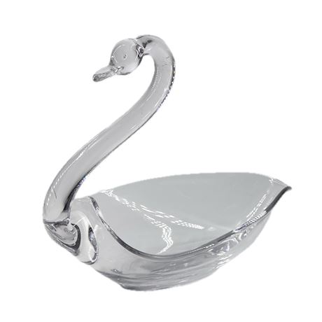 Vintage Duncan & Miller Art Glass Swan Dish