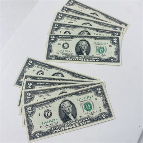 13 AU/MS 1976 $2 Bills