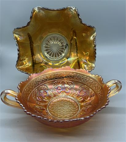Pair of Carnival Glass Bowls