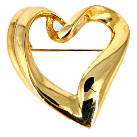 Gold-tone Heart Pin - Valentine's Day