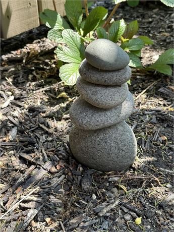 Flat-bottomed Permanent Cairn (stack of rocks) 9"