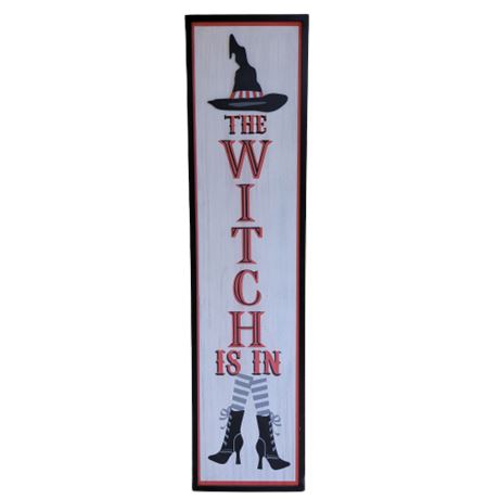 Direct International "The Witch Is In" Wooden Sign