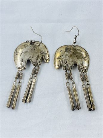 6.7g Vtg Sterling Elephant Earrings