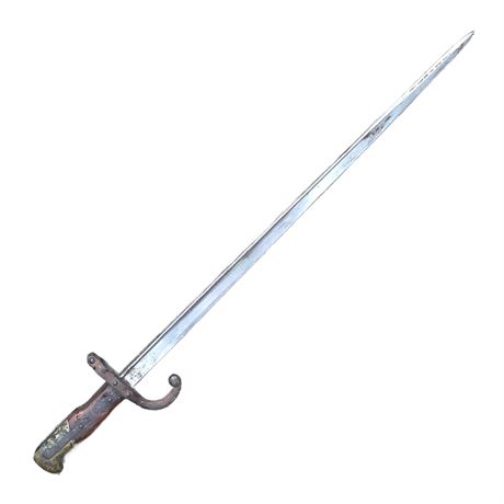 Antique 1878 French Gras Bayonette with Steel Scabbard