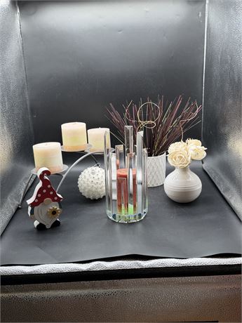 Vases, Candles & Prism Candle Holder