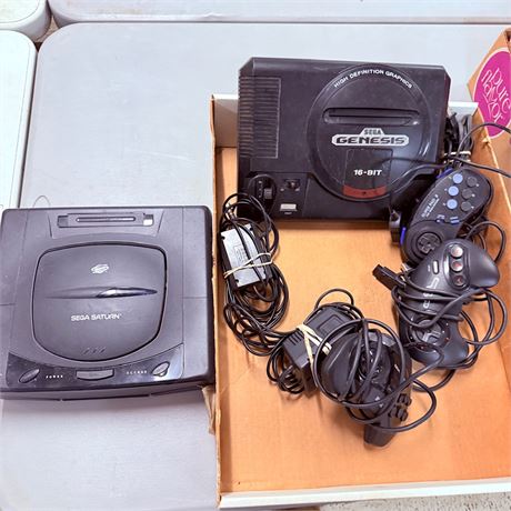 SEGA Saturn + Genesis Consoles