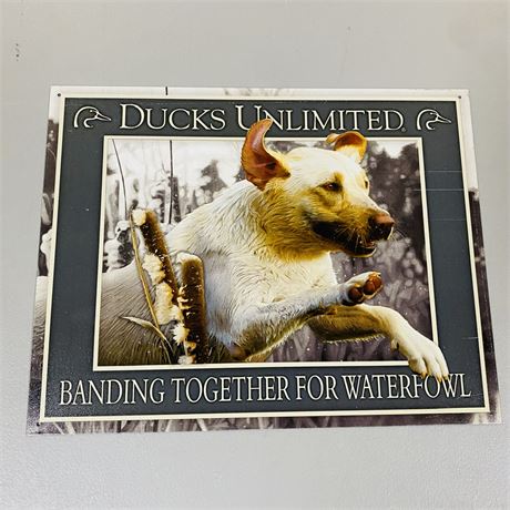 Ducks Unlimited 12.5x16” Metal Retro Sign