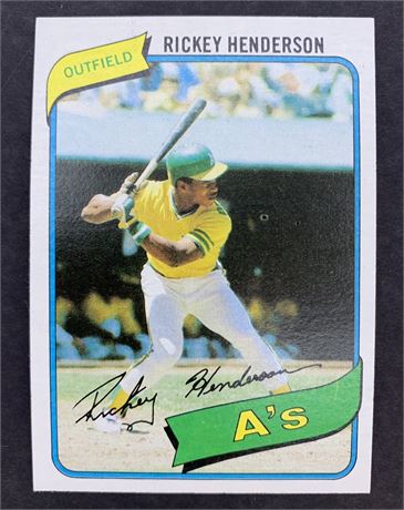 1980 TOPPS #482 Rickey Henderson A’s Baseball Card