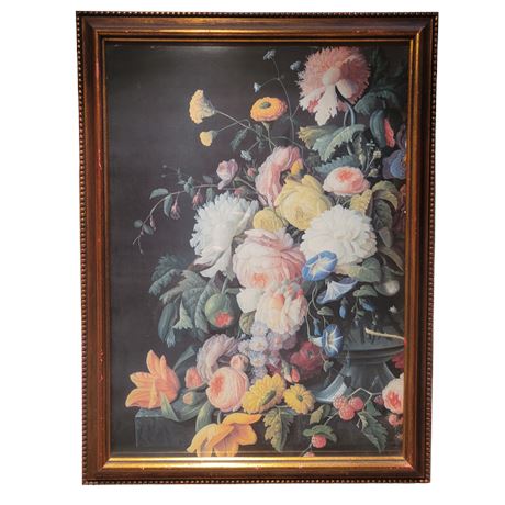 24" Framed Floral Vase Print