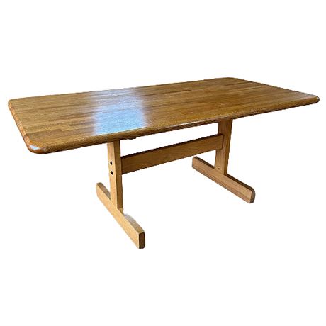Butcher Block Top Trestle Dining Table