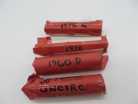 1960D & 1978 Rolls of Uncirculated Coins