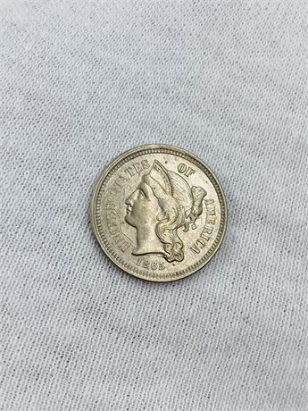 1865 3¢ Nickel AU