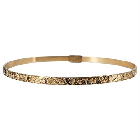 Vintage Child Size Gold Filled Slide Bangle Bracelet
