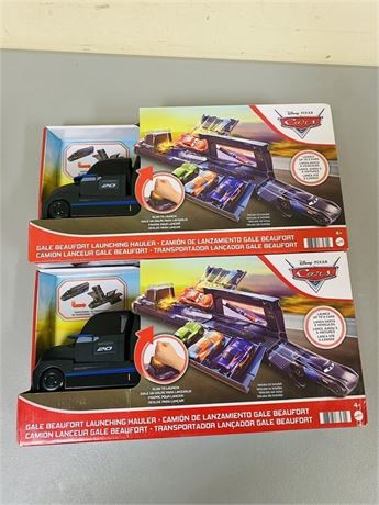 2 Pixar Cars Gale Beaufort Launching Haulers
