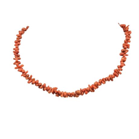 Orange Stacked Coral Bead Necklace