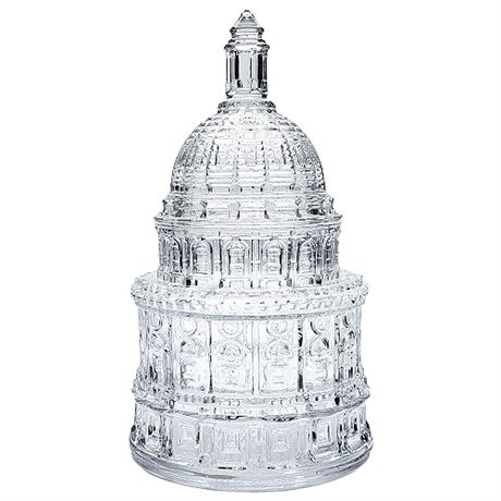 Texas State Capitol Covered Glass Candy Jar in Original Box
