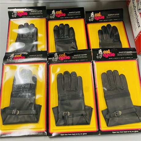 6 NOS Pairs Cal Cycle Gauntlet Gloves
