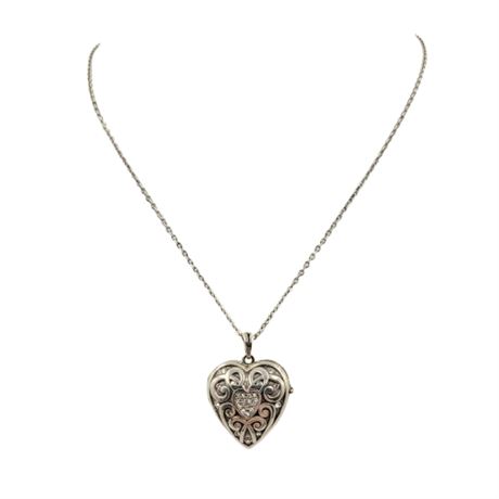 Brighton Silver Tone Heart Locket Necklace