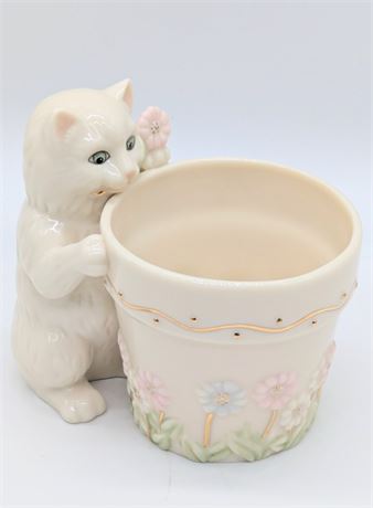 Lenox Curious Kitty Flowerpot Tealight