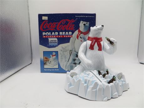 Coca Cola Polar Bear Mechanical Bank NIB