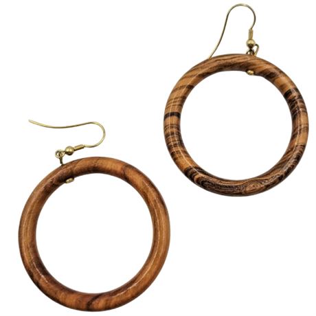 Wooden Hoop Earrings
