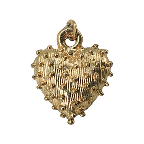 Vintage Gold Tone Spiked Heart Pendant