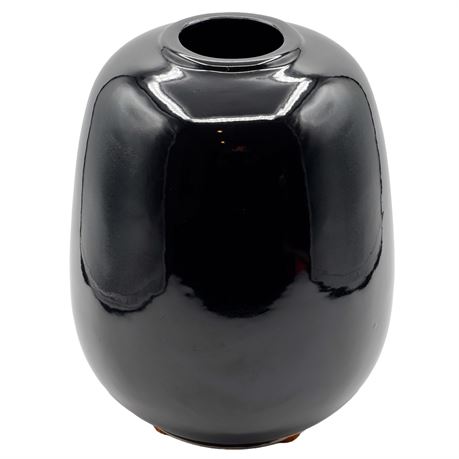 Vintage Srednick Collection Black Glossy Porcelain Vase