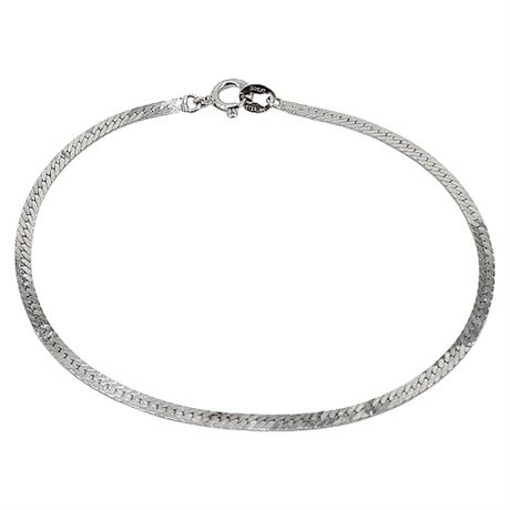 Vintage SWEET Sterling Silver Herringbone Chain Bracelet