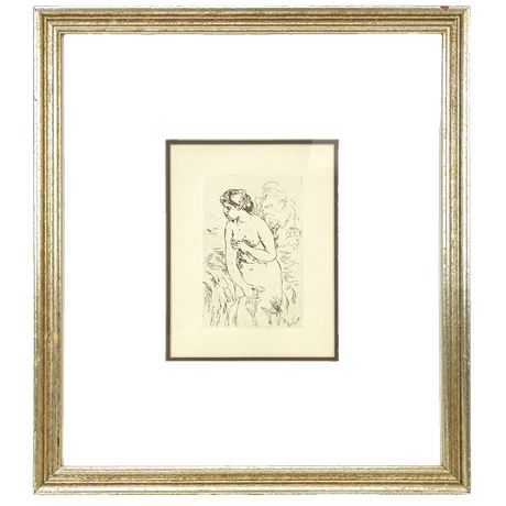Pierre August Renoir Original Etching "Baigneuse" with COA