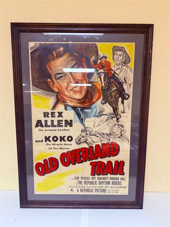 *Rex Allen Signed* Old Overland Trail Original Framed Movie Poster