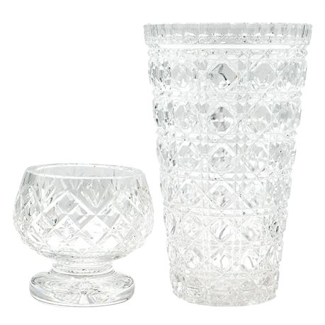 Vintage Pair of Crystal Vessels