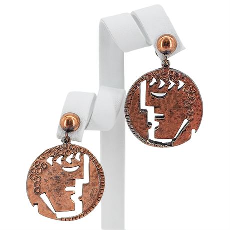 Vintage FRANCISCO REBAJES Copper Screwback Earrings