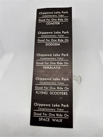Chippewa Lake Ride Tickets