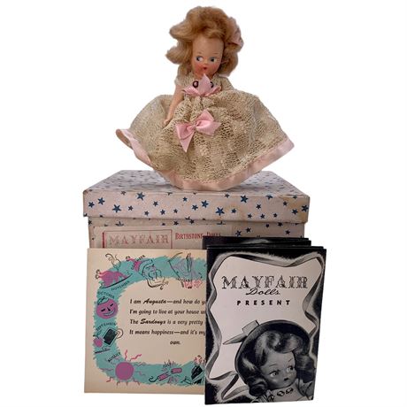 1940s “Augusta” Mayfair August Birthstone Doll, Box & Paperwork
